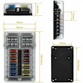 Miniatyrbillede 2 af 5: 12-vejs sikringsholder, sikringsboks med 24 sikringer 12 LED-lysbeskyttelse,-WELLNGS
