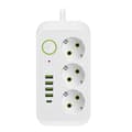 Miniatyrbilde 1 av 5: 2 meter EU-plugg skjøteledning med USB Type-C hurtiglading hvit