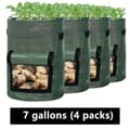 Potatisplanteringspåsar 7 gallon 4-pack med handtag och lock 7-Gallon Green