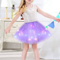 Miniatyrbilde 3 av 11: Lysende LED fluffy skjørt for jenter Lagdelt Ballett Dans Plissert skjørt for fødselsdag Light Purple