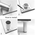 Miniatyrbillede 2 af 4: 4 Justerbare Ben 15cm Højde Tykkere Skabsben Bordben Møbelben, Aluminiumlegering Møbelben, Højde Justerbar 0-15mm Leveres Med Stai
