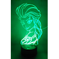 Miniatyrbillede 5 af 7: Prinsesse Elsa 3D Natlampe LED Illusionslampe Sengelampe, 7 Farver Ch...