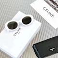Miniatyrbillede 3 af 5: Højkvalitets Celinn Selin Internetkendt Arc De Triomphe Solbriller Gyldent Logo Oval Solbrille /BL Amber