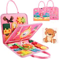 Montessori Aktivitetsbräda Sensorisk Leksak för Småbarn 1-4 År Gamla[ZHE] 23*29CM Rosa Sjöjungfru