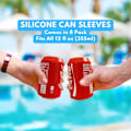Miniatyrbillede 2 af 5: Silikoneærmer med sodavandsdåse-look til 12 FL OZ 355 ml dåser (rød) [ZHE]