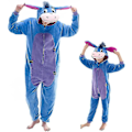 Miniatyrbillede 1 af 4: Snug Fit Unisex Voksen Onesie Pyjamas Flanel Cosplay Dyr Enkelt Stykke Halloween Kostume Sove Tøj Hjemmetøj Q Ningling 85 cm - Perfekt Æsel Donkey L