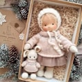 Miniatyrbild 1 av 2: Handgjord Waldorf-docka, stickad plyschdocka, julklapp till flickor [ZHE] Style 12