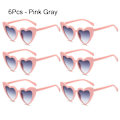Miniatyrbillede 1 af 10: 6 stk. Hjerteformede Solbriller Kærligheds Hjerte Solbriller 6 STK - PINK[ch] 6Pcs -  Pink Gray 6Pcs -  Pink Gray