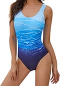 Blå gradient ryggløs monokini med magekontroll og polstrede kopper [ZHE] M Blue