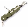 Miniatyrbillede 3 af 4: Spork, Middagsbøjelig Bærbar Hærgrøn Picknickbestik Bestik i Rustfrit Stål Spork Gaffel Rejsekitske Sked Camping Udendørs Bestik
