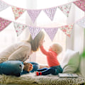 Pikkukuva 3 / 5: 12 Vintage Viirinauhaa, 3,2 m Viirinauha, Kangasbanneriketju, Pellavatyylinen, Säänkestävä Ulkokoriste[ZHE]