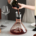 Miniatyrbillede 1 af 5: Isbjerg karaffel med karaffel, krystalglas rødvin karaffel 1500 ml vinflaske karaffel rustfrit stål anti-dryp hældetud