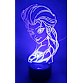 Miniatyrbillede 2 af 7: Prinsesse Elsa 3D Natlampe LED Illusionslampe Sengelampe, 7 Farver Ch...