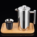 Miniatyrbilde 2 av 4: 800ml Kaffetrakter, Dobbelvegget Fransk Presskanne i Rustfritt Stål