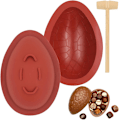 Miniatyrbillede 1 af 5: Påskeæg Silikon Chokoladeforme, 3D Store Brydbare Dinosaurieæg Chokoladeform Til Fødselsdag, Jul, Mousse Kage, Dessertbagning