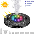 Miniatyrbilde 5 av 5: Solfontene Solcelledrevet Fontene Vannfontene LED / Vannpumpe - WELLNGS black