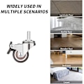 Pikkukuva 5 / 5: 4-pakkia Pieniä Huonekalujen Pyöriä 25mm Pehmeät TPE-Kumirenkaat M6 X 15mm Kierteet (2 kpl Jarrulla) (25mm)