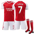 2025-2026 Arsenal Hjemme Børnefodboldtrøje Sæt med Strømper Nr. 7 Saka No.7 No.7 22