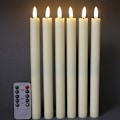 Miniatyrbilde 1 av 3: Dww - 6-pak Batteridrevne LED-lys med Fjernkontroll og Timer, Ekte Vaks Flimmer Varmt Hvit Lys