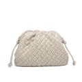 Miniatyrbilde 7 av 10: Molnryggsekk 2024 ny stil veske damer ku skinn rynkete dumpling veske damer håndveske skulderveske MJ51 Hvit White 22*9*14cm