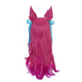 Miniatyrbilde 2 av 4: Ahri Cosplay Parykk med Ører Lang Gradient Rosa Syntetisk Hår Varmebestandig WZ-2059R[ZHE]