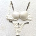 Miniatyrbild 1 av 5: Sexiga underkläder Komfort Damset Push Up BH Victoria's Secret Underklädesset Kvinnliga Underkläder Vetement Femme Vit Vit White 75C