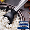 Miniatyrbillede 2 af 5: Silikonspatel til ris, riskedel, non-stick varmebestandig ske wokspatel risspatel sushispatel til ris/moste kartofler (1 stk, sort)
