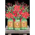 Pikkukuva 3 / 3: SAYTAY Joy Mason Jars Joulupuutarhalippu Joulutähti 12,5\" x 18\"