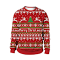 Miniatyrbilde 1 av 3: Julegenser Vinter Høst Rund Hals Topper Sweatshirt Med Rensdyr Santa Trykt Med God Jul Merry Christmas XXL