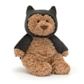 Miniatyrbillede 1 af 3: Jellycat Bartholomew Teddybjørn Plys | 28 cm | Bat Bear Tema | Børnegave Bat Bear 28cm