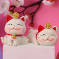 Miniatyrbillede 5 af 11: Håndlavede Søde Lykkekat Små Ornamenter Mini Bil Interiør Dekoration Resin C...