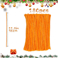 Miniatyrbillede 2 af 5: 180 stk. chenille piberensere, orange julepiberensere til DIY kunst, ...