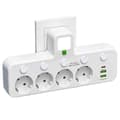 EU-pistorasia 4 pistorasialla ja USB-C-porteilla, ei jatkojohtoa