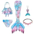 5-pack flickor sjöjungfrustjärt baddräkt Ariel Cosplay kostym bikini set [ZHE] 150 Set 4