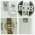 Miniatyrbillede 6 af 6: 10-pak (sort og hvid) E14-lampeholder i plast med Edison-skrue