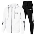 Miniatyrbilde 1 av 7: Treningsdress for menn | Hettegenser med glidelås & Joggebukser | Sportsklær | M-3XL | Hvit White L