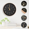 Miniatyrbild 3 av 5: Modern tyst kvartsväggklocka 30 cm, överdimensionerade siffror rund vägg