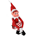 Miniatyrbillede 6 af 6: 1 x Elf, der opfører sig dårligt, med velcro i hånden - Langbenet Elf Blød Plys - Julnyhed - Elf med hat og pigge Jul