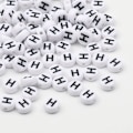 Miniatyrbillede 1 af 7: 7x4mm Akryl Alfabet Bogstav Perler til DIY Smykkefremstilling 50/100/200 stk. [ZHE] H