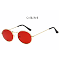Pikkukuva 1 / 6: RBRARE Uusi Saapuminen Naisten Aurinkolasit Retro Metalliset Soikeat Aurinkolasit Miesten Candy Color Läpinäkyvät Aurinkolasit Vintage Aurinkolasit GoldRed GoldRed As picture
