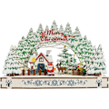 Miniatyrbild 2 av 6: 3D Jultomte Pussel i Trä, Byhusmodell för Vuxna, Julgåva, Vinterbordsprydnad, A A