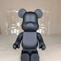 Miniatyrbillede 5 af 7: 400 % højkvalitets sort hvid bjørneklods DIY-samling 28 cm Galaxy Painting Bear 3D-model Mini Brick Figurlegetøj green