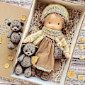 Miniatyrbild 1 av 2: Handgjord Waldorf-docka, stickad plyschdocka, julklapp till flickor [ZHE] Style 1