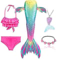 Flickor Sjöjungfrustjärt Baddräkt Ariel Cosplay Bikini Set 5-pack 110 Set 2