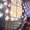 Miniatyrbillede 7 af 9: Snefnug LED-lys Julepynt til hjemmehængende guirlande juledekorationer juletræspynt Noel Navidad varm hvid warm white 1M 10Led