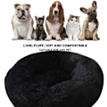 Miniatyrbillede 2 af 5: Rund plys katteseng til kæledyrskatte og små hunde Katteseng pude Donut Hundeseng passer Nestsofa XH062 (diameter: 60, sort)