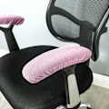 Miniatyrbild 1 av 8: Kontorsstols Armstödsöverdrag Kuddar Flexibla Rosa one size Rosa Pink one size