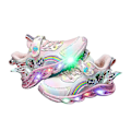 Miniatyrbilde 3 av 5: Jenter Led Casual Sneakers Elsa Prinsesse Trykk Utendørssko Barn Rosa T Pink T 23-insole 14.4cm