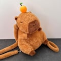Pikkukuva 2 / 5: Capybara-Plushreppu Kawaii Muoti Plush-Turkki Laukku Vetoketju Mini-Nappi Laukku Söpö Piirretty Suuri Kapasiteetti Tytöille Syntymäpäivä Joululahjat