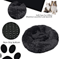 Miniatyrbillede 3 af 5: Rund plys katteseng til kæledyrskatte og små hunde Katteseng pude Donut Hundeseng passer Nestsofa XH062 (diameter: 60, sort)